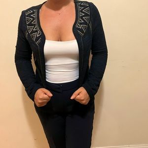 Navy beaded cardigan